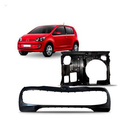 Kit Envolvente E Painel Mini Frente Volks Up 14 A 2017 C/ Ar Preto