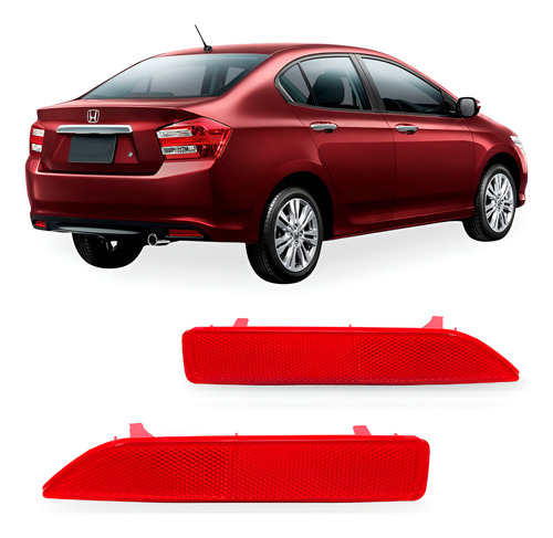 Par Refletor Parachoque Traseiro City 2012 A 2014