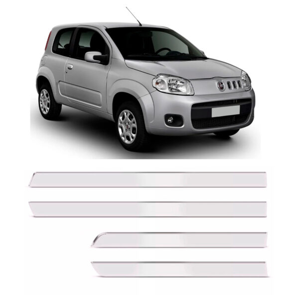 Jogo Friso Lateral Para FIAT-UNO 2p Fino Cromado