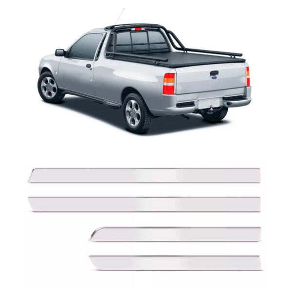 Jogo Friso Lateral Para FORD-COURIER 2p Fino Cromado