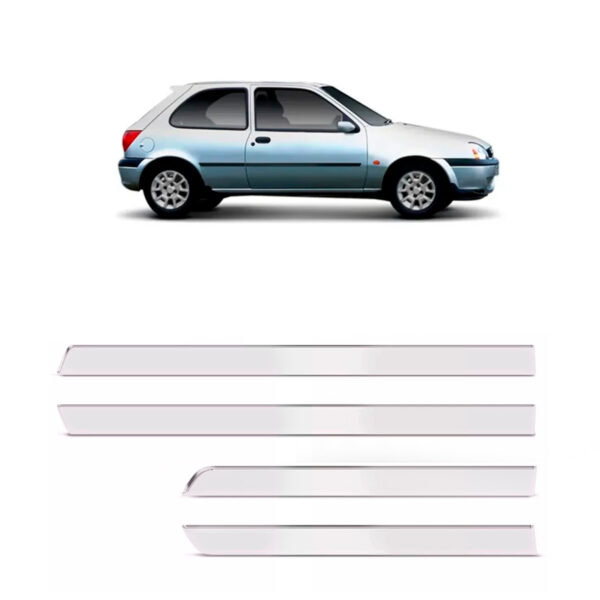 Jogo Friso Lateral Para FORD-FIESTA 2p Fino Cromado