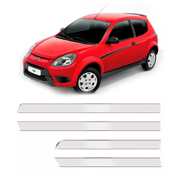 Jogo Friso Lateral Para FORD-KA 2p Fino Cromado