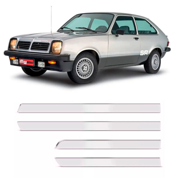 Jogo Friso Lateral Para GM-CHEVETTE 2p Fino Cromado
