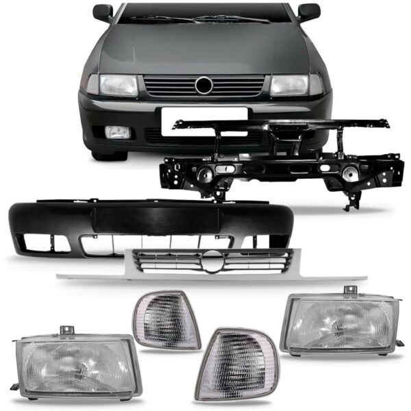 Kit Parachoque Polo Classic 1995 A 1998 Farol Piscas Painel Preto