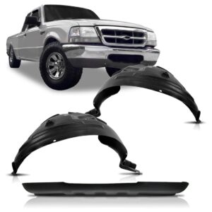 Kit Spoiler Parachoque Ranger 1998 A 2004 + Par Parabarros Preto