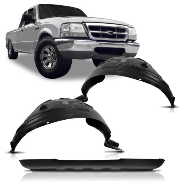 Kit Spoiler Parachoque Ranger 1998 A 2004 + Par Parabarros Preto