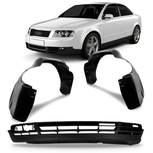 Jogo Spoiler Parachoque Audi A3 2001/2006 Com Jogo Lameiro Preto