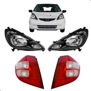 Kit Farois Fumê E Lanternas Para Fit 2009 2010 2011 2012 Ambos Lados