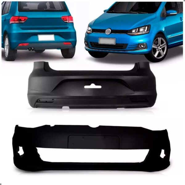 Kit Parachoque Fox 2015 2016 2017 Dianteiro E Traseiro Preto