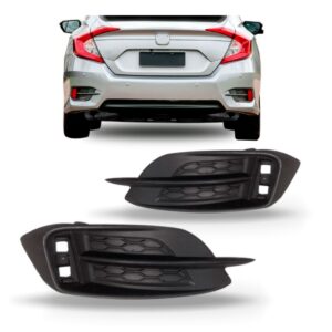 Par Moldura Parachoque Traseiro Civic 2017 2018 2019 2020 Preto