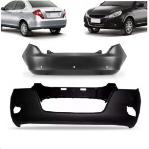Kit Parachoque Para Jac J3 2010 A 2012 Dianteiro E Traseiro Preto
