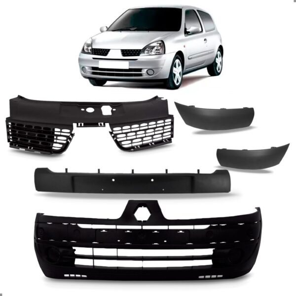 KIT FRENTE PARA CLIO 2003 A 2005 PARACHOQUE E GRADES