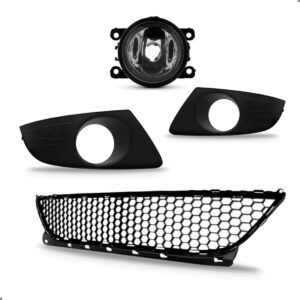 Kit Grade Central E Par Farol Milha Para Logan 2011 A 2013 Preto