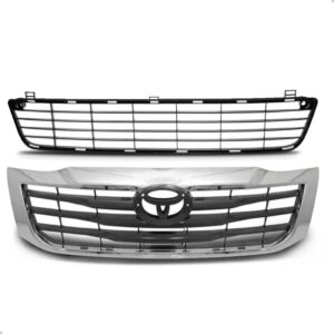 Kit Grade Superior + Inferior Hilux Pickup 2012 13 2014 2015 Preto Cromado