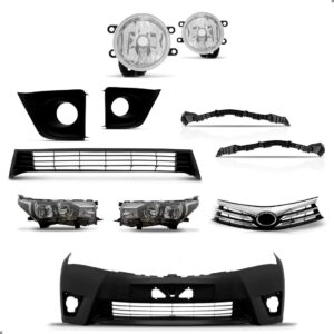 Kit Frente Para Corolla 2014 2015 2016 A 2019 Com Par Farol Preto