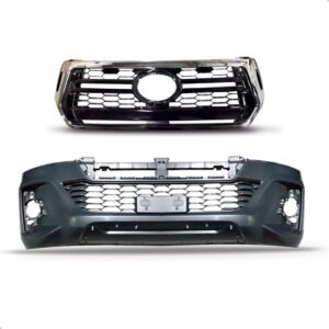 Kit Parachoque Para Hilux 2018 2019 2020 Com Grades Preto
