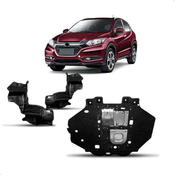 Kit Defletor Central + Laterais Para Honda Hrv 2015 A 2021