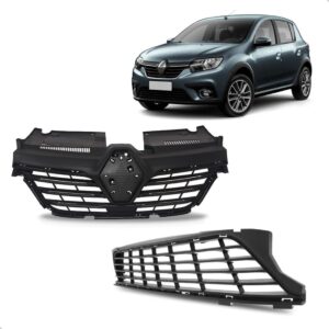 Kit Grade Parachoque Sandero 2020 A 2024 Superior E Inferior Preto