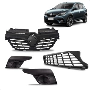 Kit Grades Sandero 2020 A 2024 Superior Inferior Laterais Preto