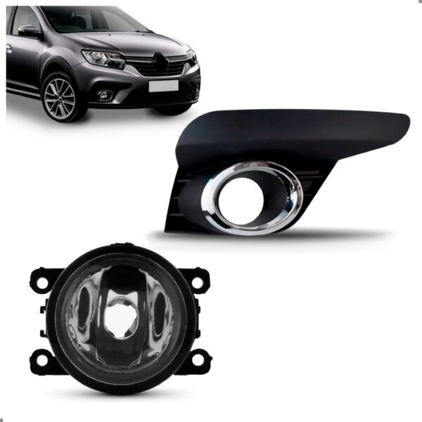 Farol Milha Moldura Aro Cromado Para Sandero 2020 A 2024 Ld