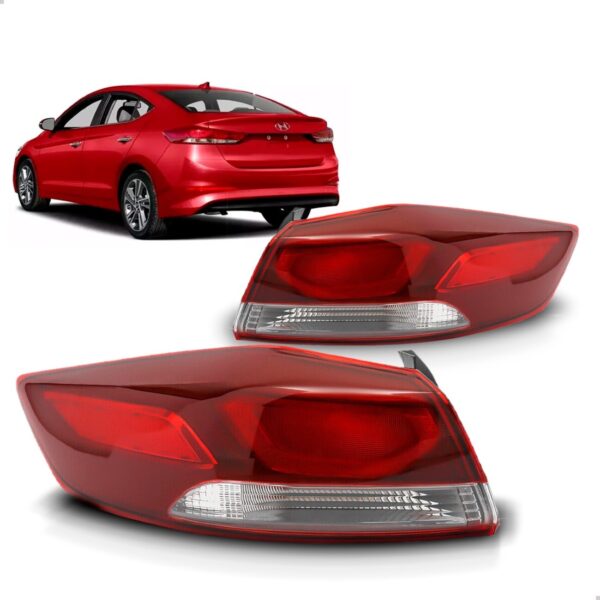 Par Sinaleira Elantra 2017 2018 Canto Com Led Vermelho