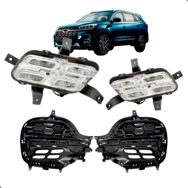 Par Grade E Milha Led Para Tiggo 8 2021 2022 23 24 2025 2026 Transparente E Preto