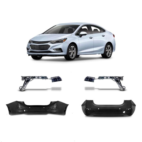 Para-choque Traseiro Para Cruze 2017 18 2019 C/ Par Guias