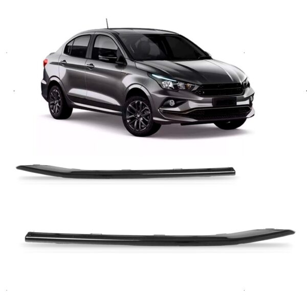 Kit Par Friso Para Fiat Cronos 2023 24 2025 Superior Pto Bri Preto Brilhante