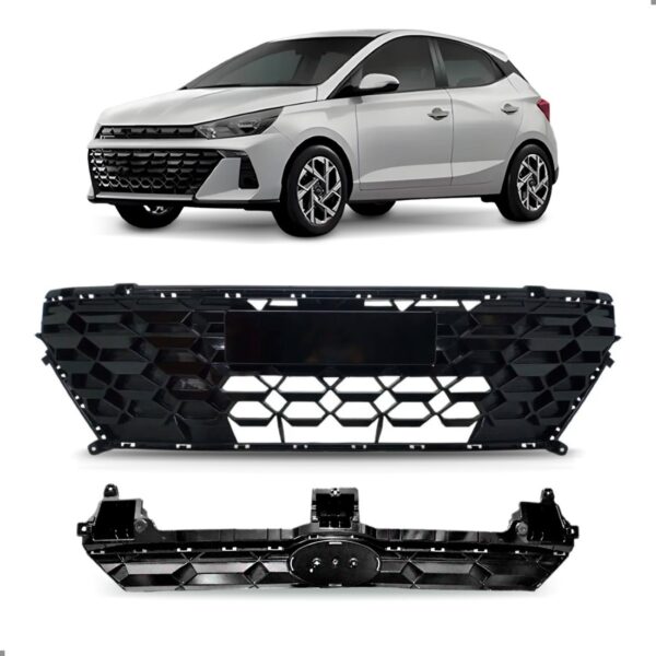 Kit Grade Black Piano Para Hb20 2023 2025 Central E Superior Preto Brilhante