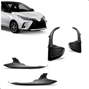 Kit Grades E Molduras Para Yaris 2023 2024 2025 - 05 Peças Preto Fosco