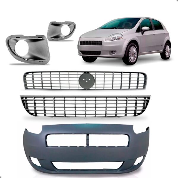Kit Parachoque E Grade Para Fiat Punto 2007 A 2011