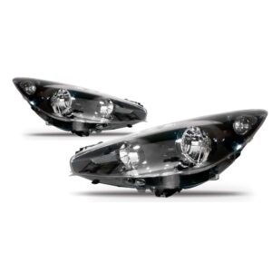 Par Farol Para Peugeot 308 - 2012 13 14 15 16 Mascara Negra