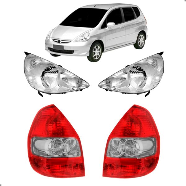 Kit Farois Lanternas Para Fit 2003 2004 2005 2006 2007 2008 Ambos Lados