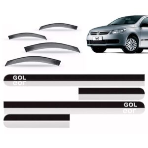 Kit Calha Chuva Gol / Voyage 2013 A 2017 4p + Friso Lateral Fumê