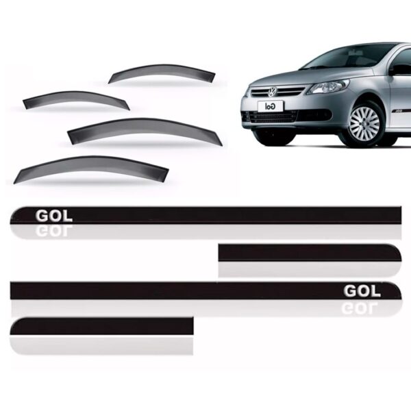 Kit Calha Chuva Gol / Voyage 2013 A 2017 4p + Friso Lateral Fumê