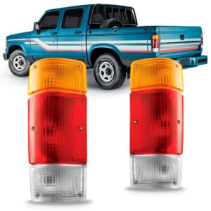 Par Sinaleira Traseira Para Chevrolet D20, A20 E C20 Ambar Vermelho