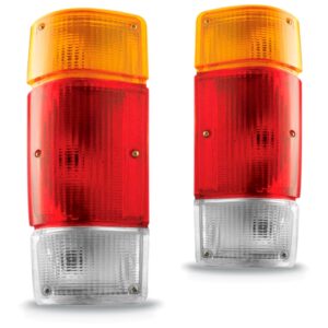Par Sinaleira Traseira Para Chevrolet D20, A20 E C20 Ambar Vermelho