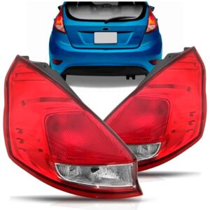 Par Lanterna Traseira Fiesta Mexicano 2011 A 2017 Lente Lisa Vermelho