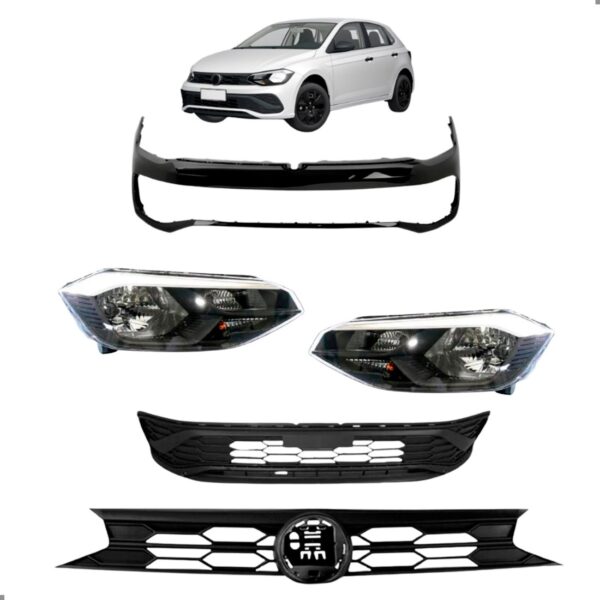 KIT FRENTE PARA POLO TRACK 2023 A 2026 COM PAR LANTERNAS FUMÊ