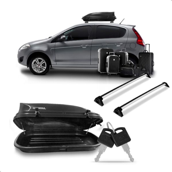 Kit Travessa Palio 2012 13 2014 Preta Com Bau Maleiro 350 L Preto