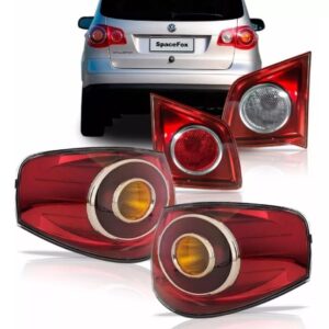 KIT LANTERNA TRASEIRA SPACEFOX 2006 A 2010 CANTO E TAMPA CRISTAL VERMELHA