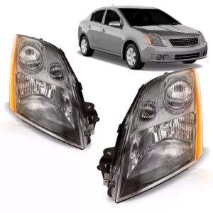 Par Farol Sentra 2007 A 2009 Fume Claro Cinza Direito E Esquerdo