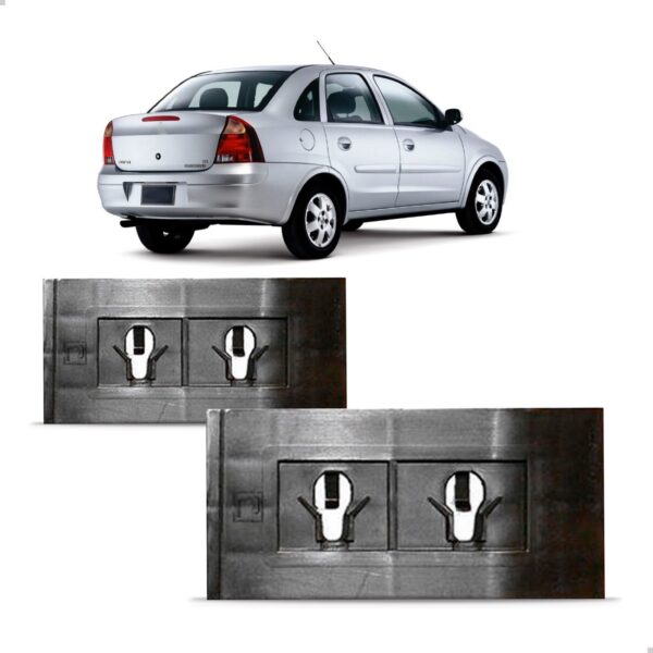 Par Guia Suporte Parachoque Traseiro Corsa 2000 A 2008 Sedan