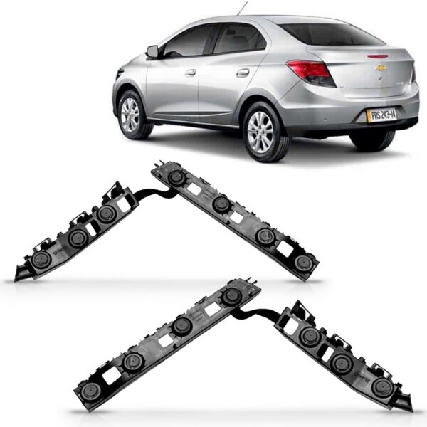 Par Suporte Guia Parachoque Traseiro Prisma 2012 A 2016