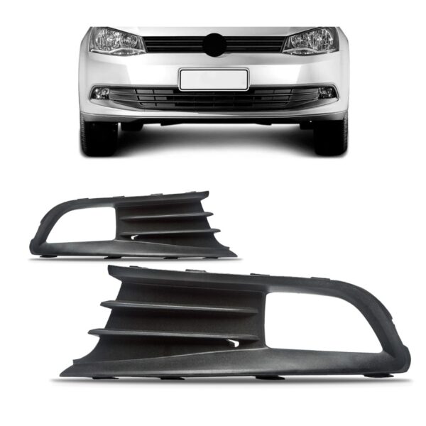 Par Moldura Farol Milha Gol G6 2013 2014 2015 2016 Com Furo Preto Ambos Lados