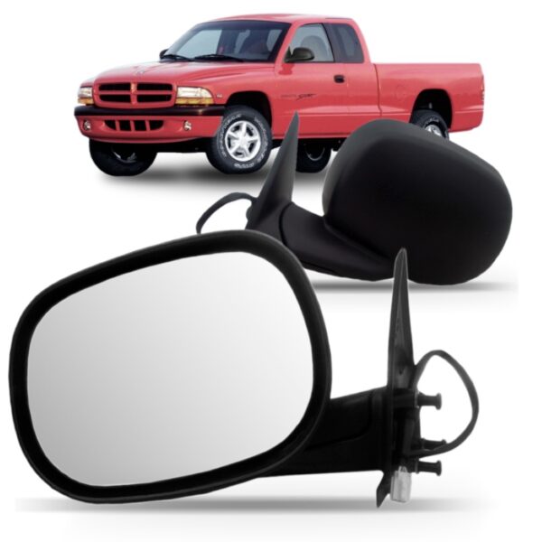 Par Retrovisor Dakota 1997 1998 99 2000 2001 Elétrico Preto