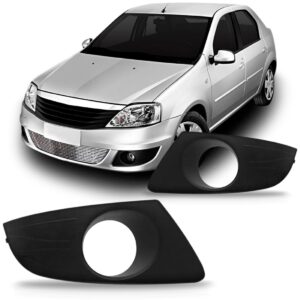 Par Moldura Milha Logan 2010 2011 2012 2013 Com Furo Preto Ambos Os Lados