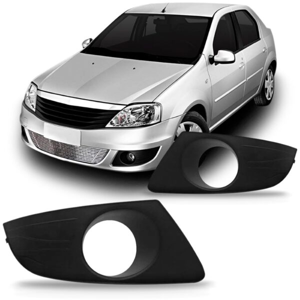 Par Moldura Milha Logan 2010 2011 2012 2013 Com Furo Preto Ambos Os Lados