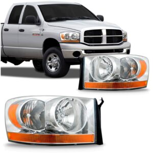 Par Farol Dodge Ram 2006 A 2007 Cromado Pisca Âmbar Inferior