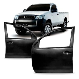 Par Porta Dianteira Hilux 05 A 15 Pick-up Sw4 Cabine Simples Dianteira Preto